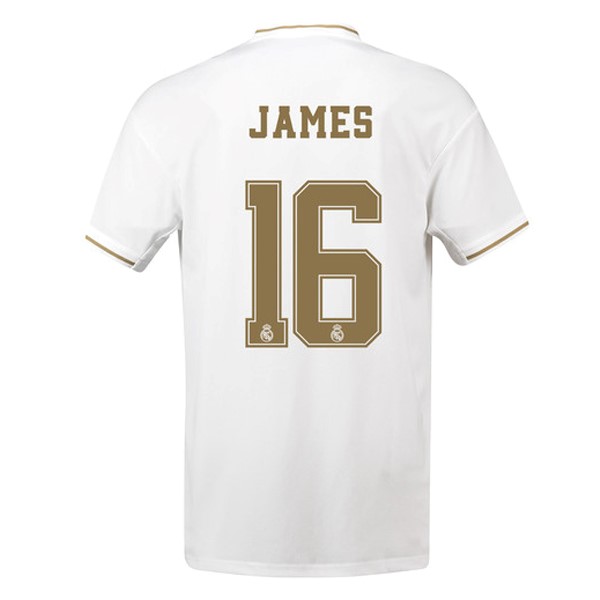 Camiseta Real Madrid NO.16 James 1ª 2019-2020 Blanco